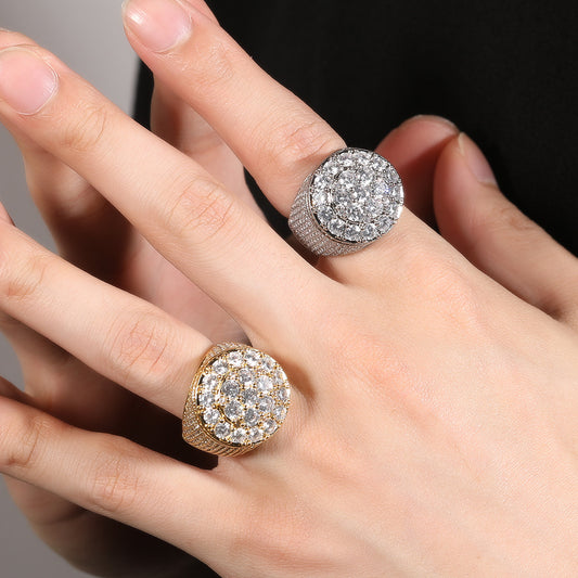 Trendy retro flower diamond ring