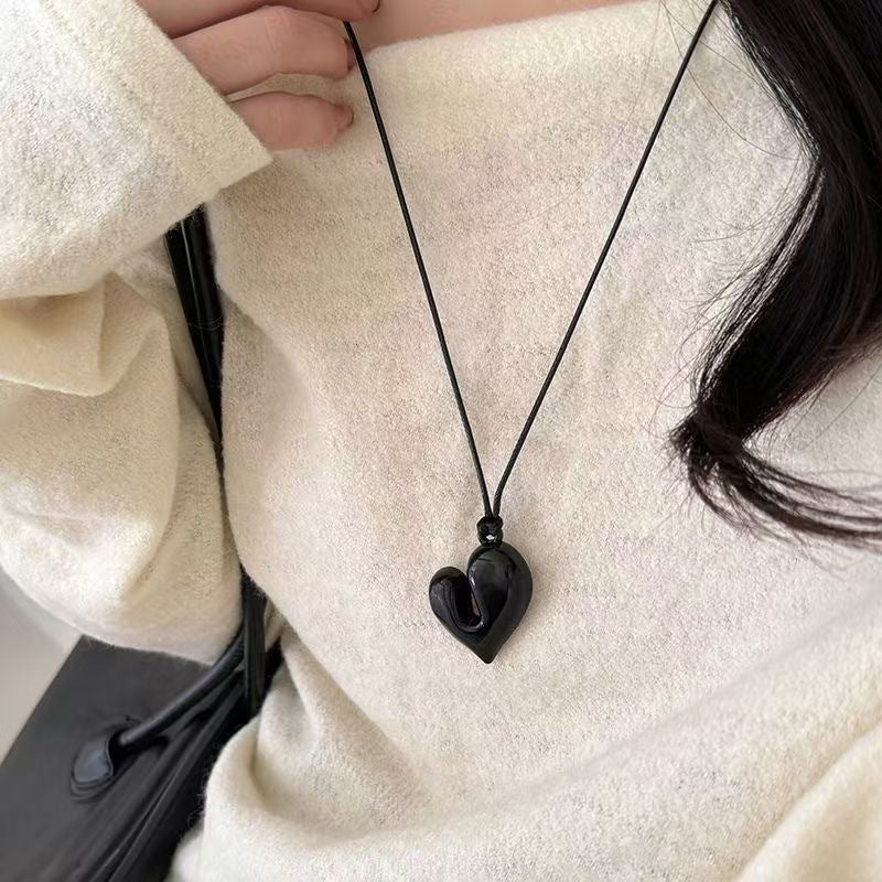 High-end black rope neckband pendant