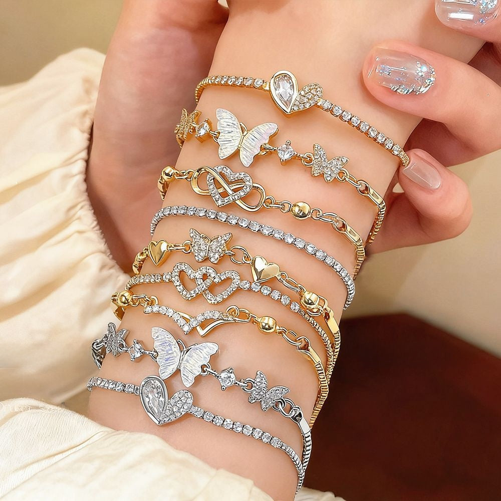 Butterfly Heart Bracelet for Women