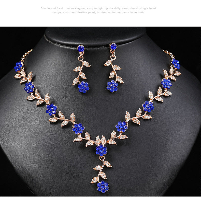 Vintage Plum Blossom Necklace and Earrings Set