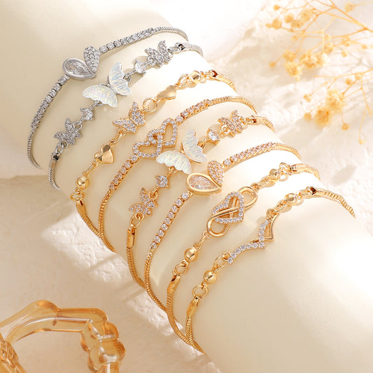 Butterfly Heart Bracelet for Women