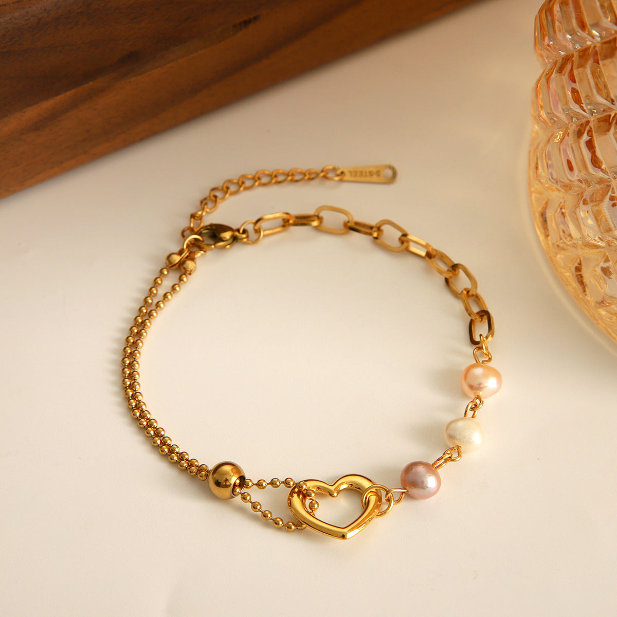 Love Pendant Stainless Steel Bracelet