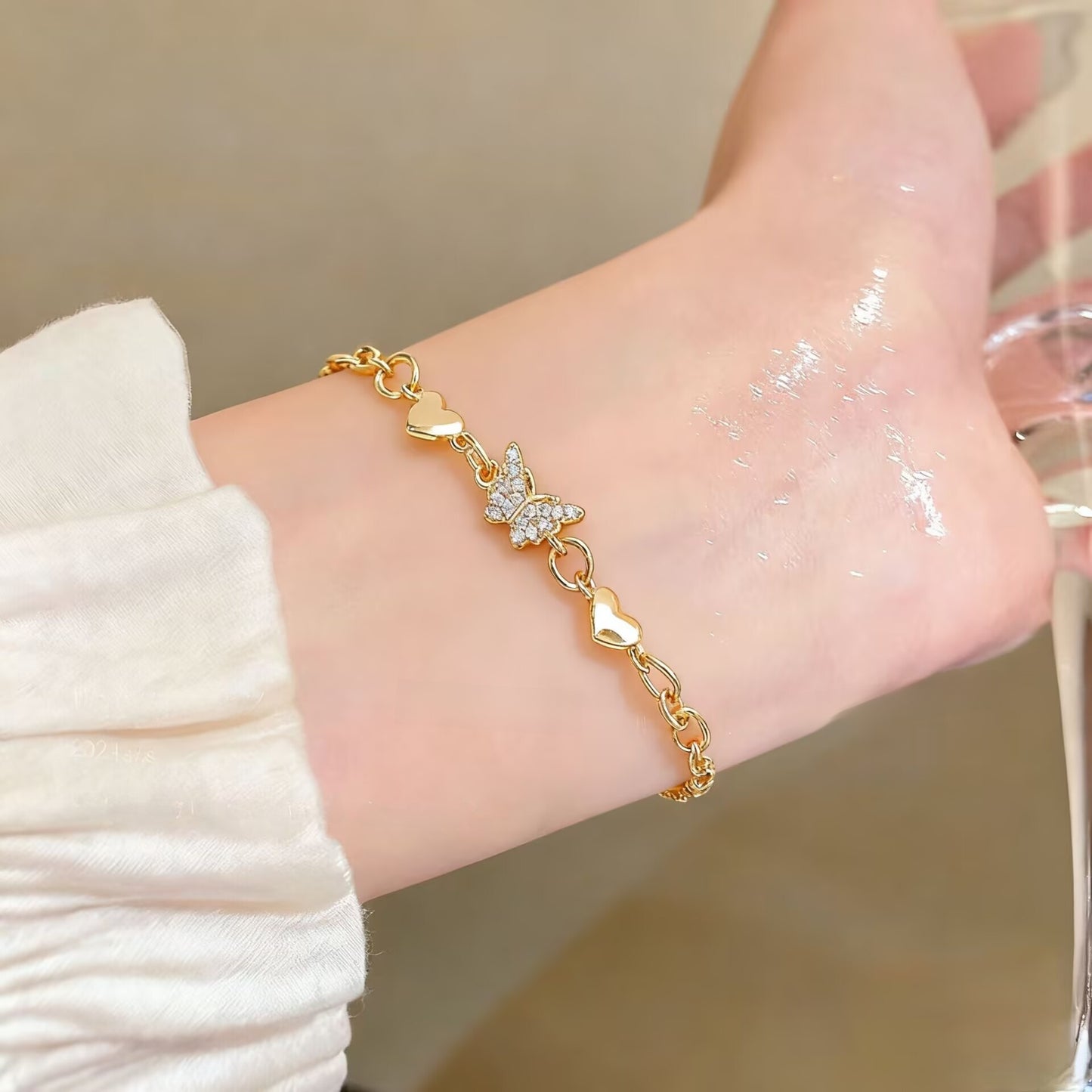 Butterfly Heart Bracelet for Women