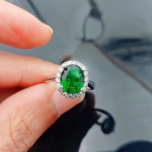 Adjustable Oval Zircon Ring in Rose Gold and Platinum