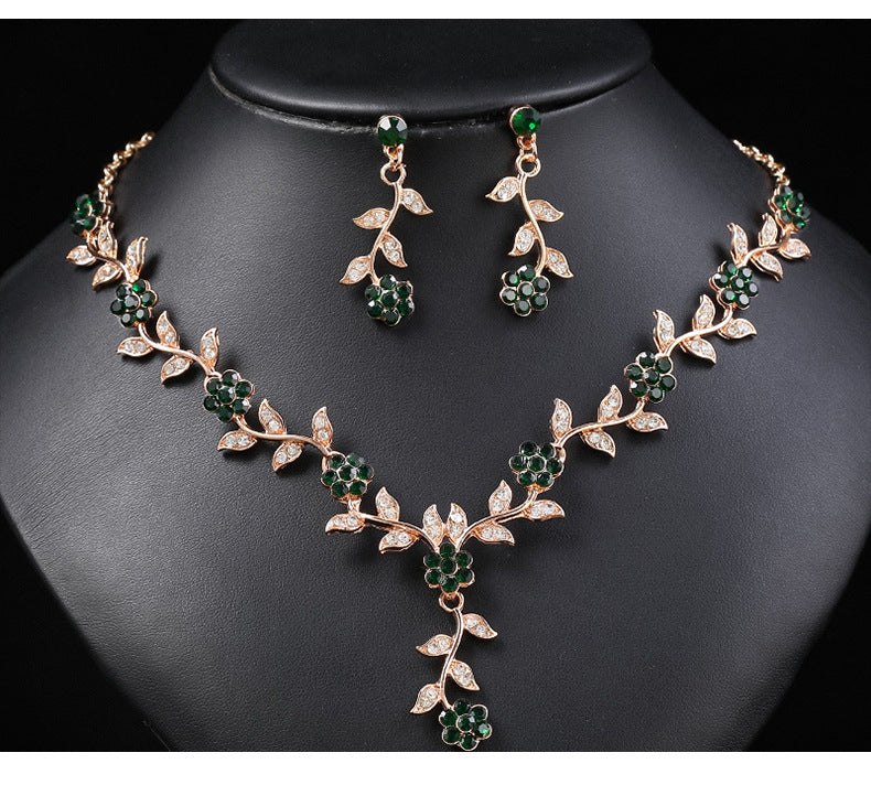 Vintage Plum Blossom Necklace and Earrings Set