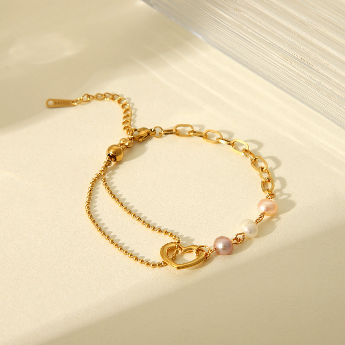 Love Pendant Stainless Steel Bracelet