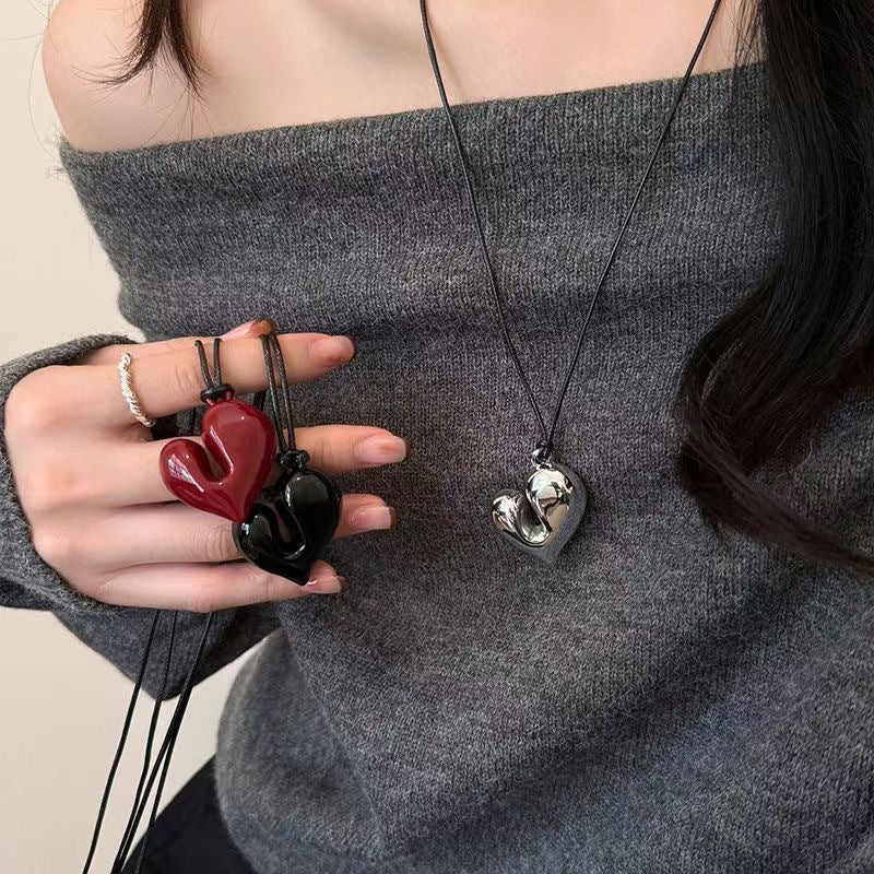 High-end black rope neckband pendant