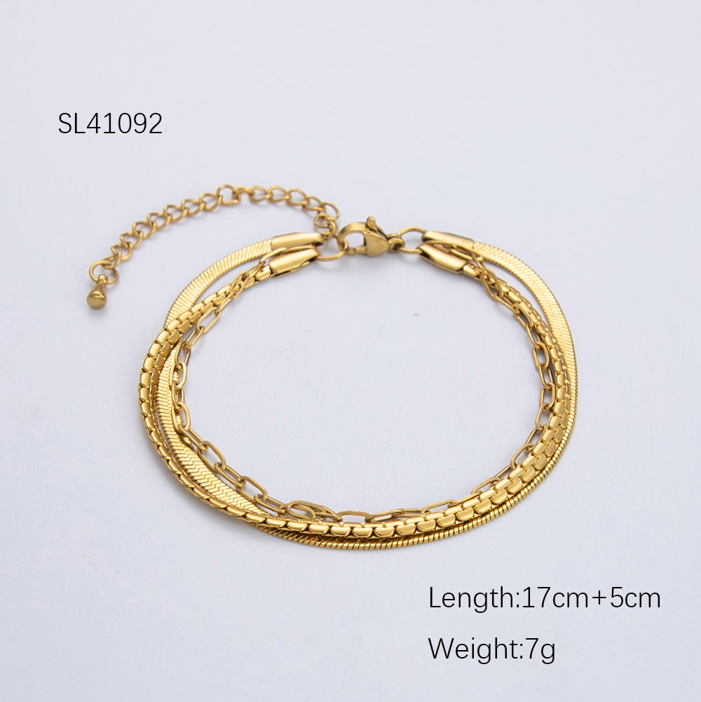 Titanium Steel Wave Bracelet for Women